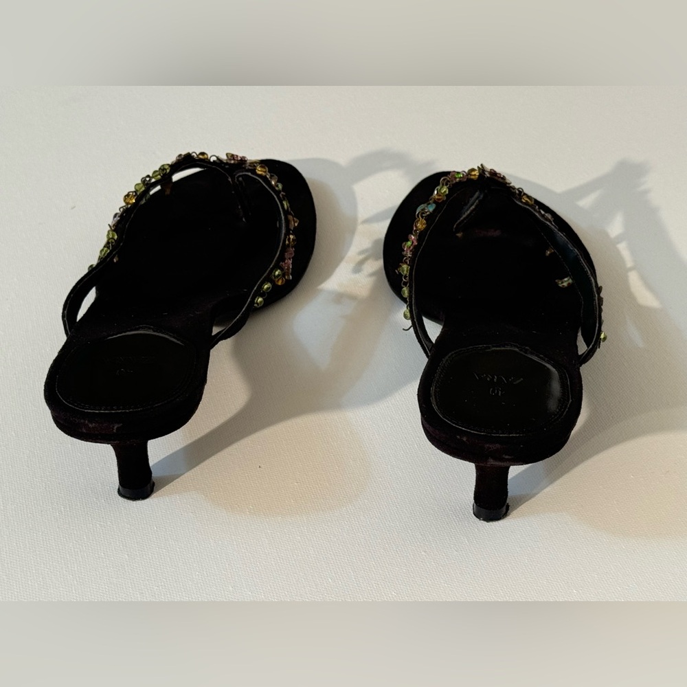 Zara Embellished Kitten Heel Sandals - Picture 4 of 8